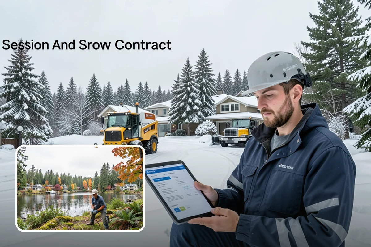 Municipal Snow Plowing in La Conner, Skagit County, WA - Multiple civic sites cleared on a coordinated route