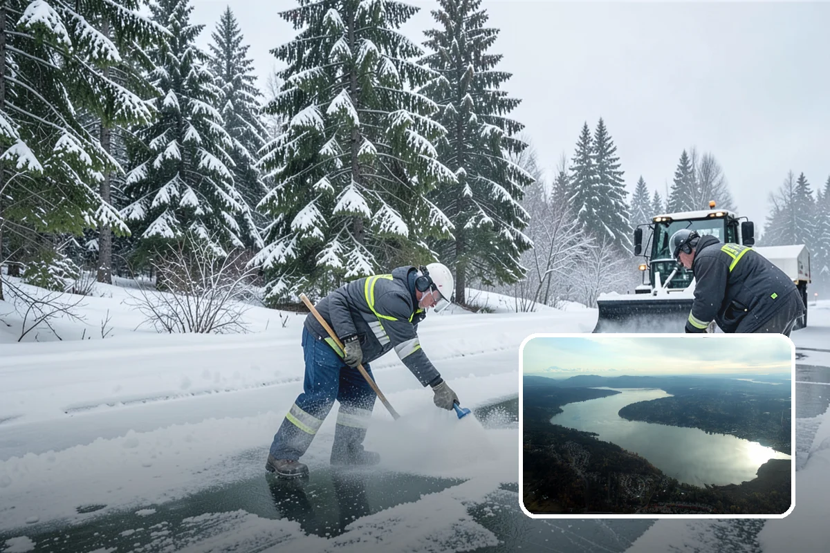 Municipal Snow Plowing in Sammamish, King County, WA - Multiple civic sites cleared on a coordinated route