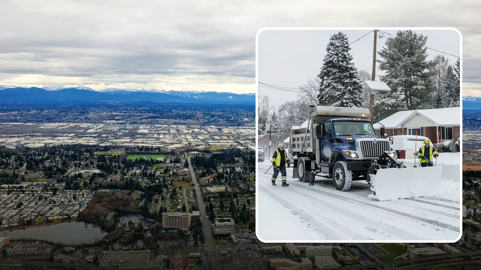 Municipal Snow Plowing in SeaTac, King County, WA - We plow municipal lots, public buildings, and civic entrances so residents keep reaching essential government services.