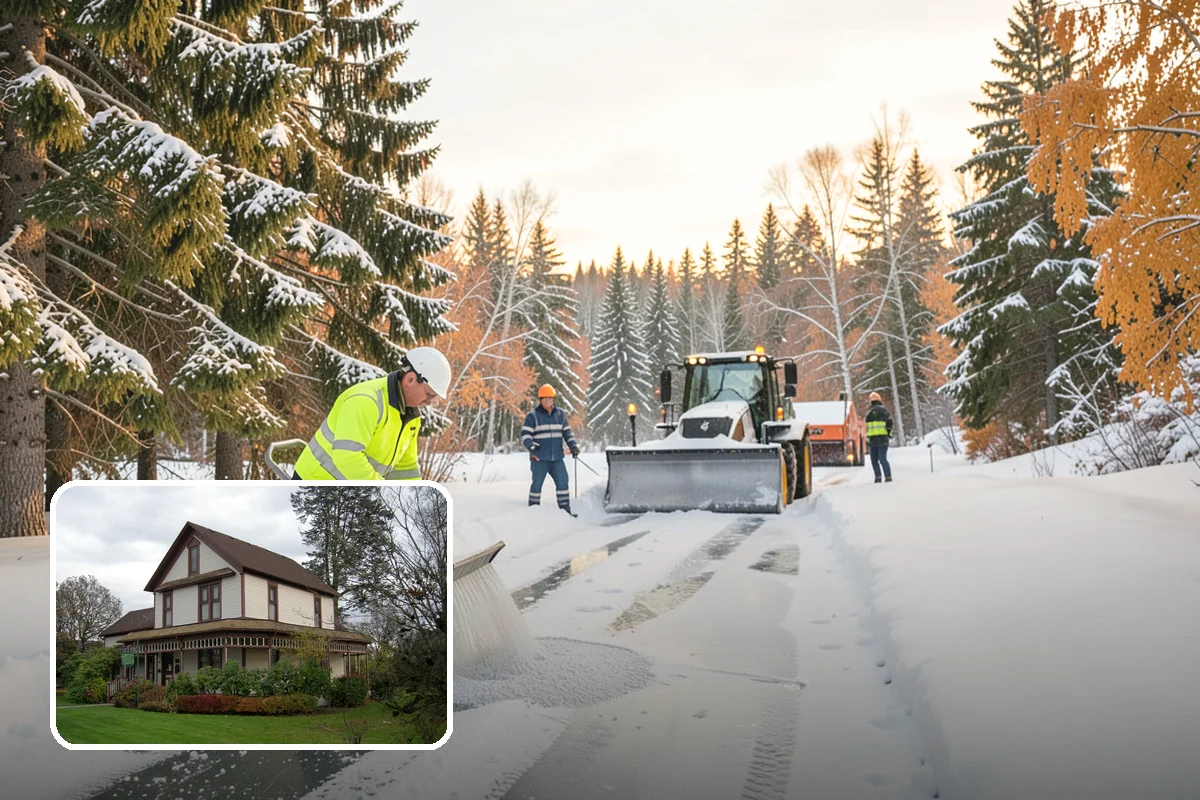 Municipal Snow Plowing in Sumner, Pierce County, WA - Multiple civic sites cleared on a coordinated route