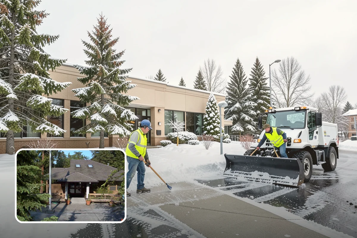 Municipal Snow Plowing in Yarrow Point, King County, WA - Multiple civic sites cleared on a coordinated route