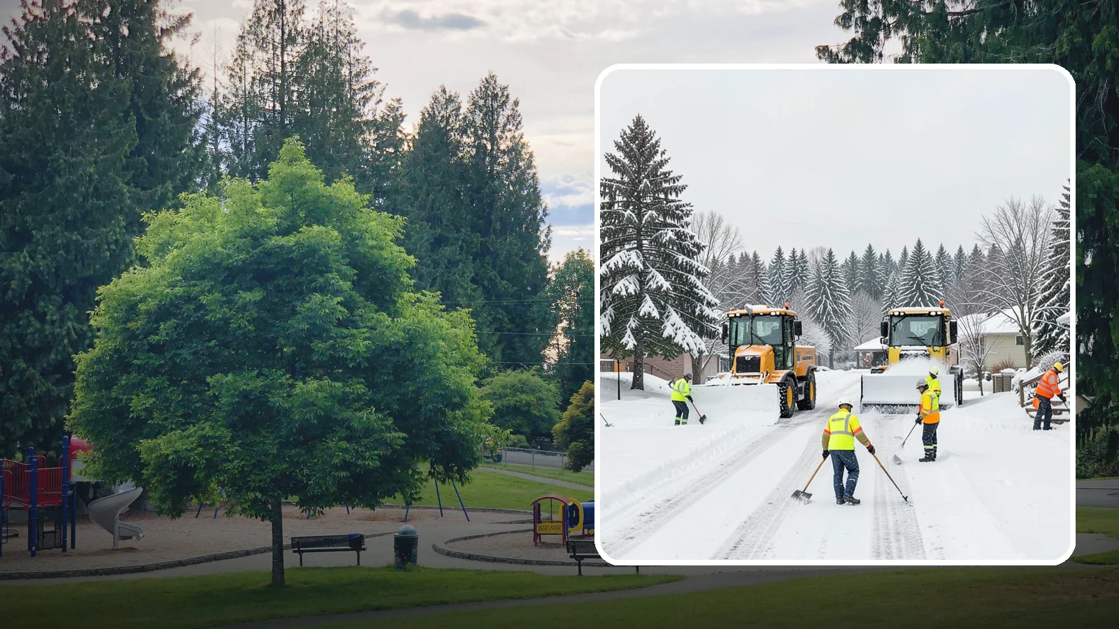 Municipal Snow Removal in Bonney Lake, Pierce County, WA - We support municipal properties by clearing public buildings, lots, and walkways for staff and residents.