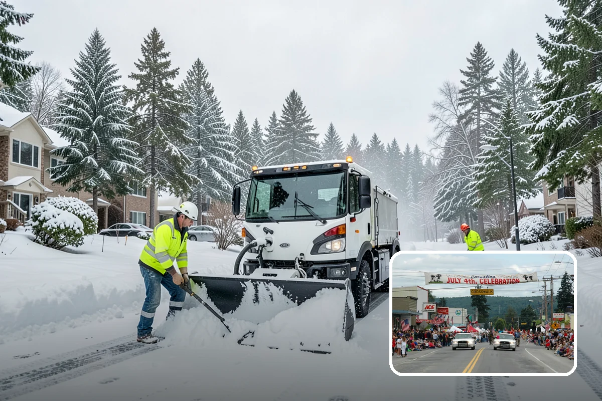 Municipal Snow Removal in Carnation, King County, WA - Public access to municipal services maintained