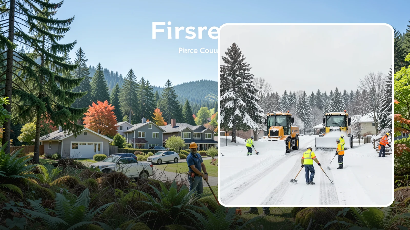 Municipal Snow Removal in Fircrest, Pierce County, WA - We support municipal properties by clearing public buildings, lots, and walkways for staff and residents.