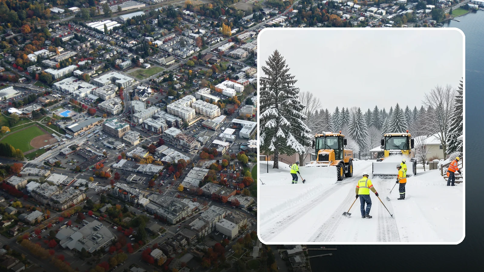 Municipal Snow Removal in Kirkland, King County, WA - We support municipal properties by clearing public buildings, lots, and walkways for staff and residents.