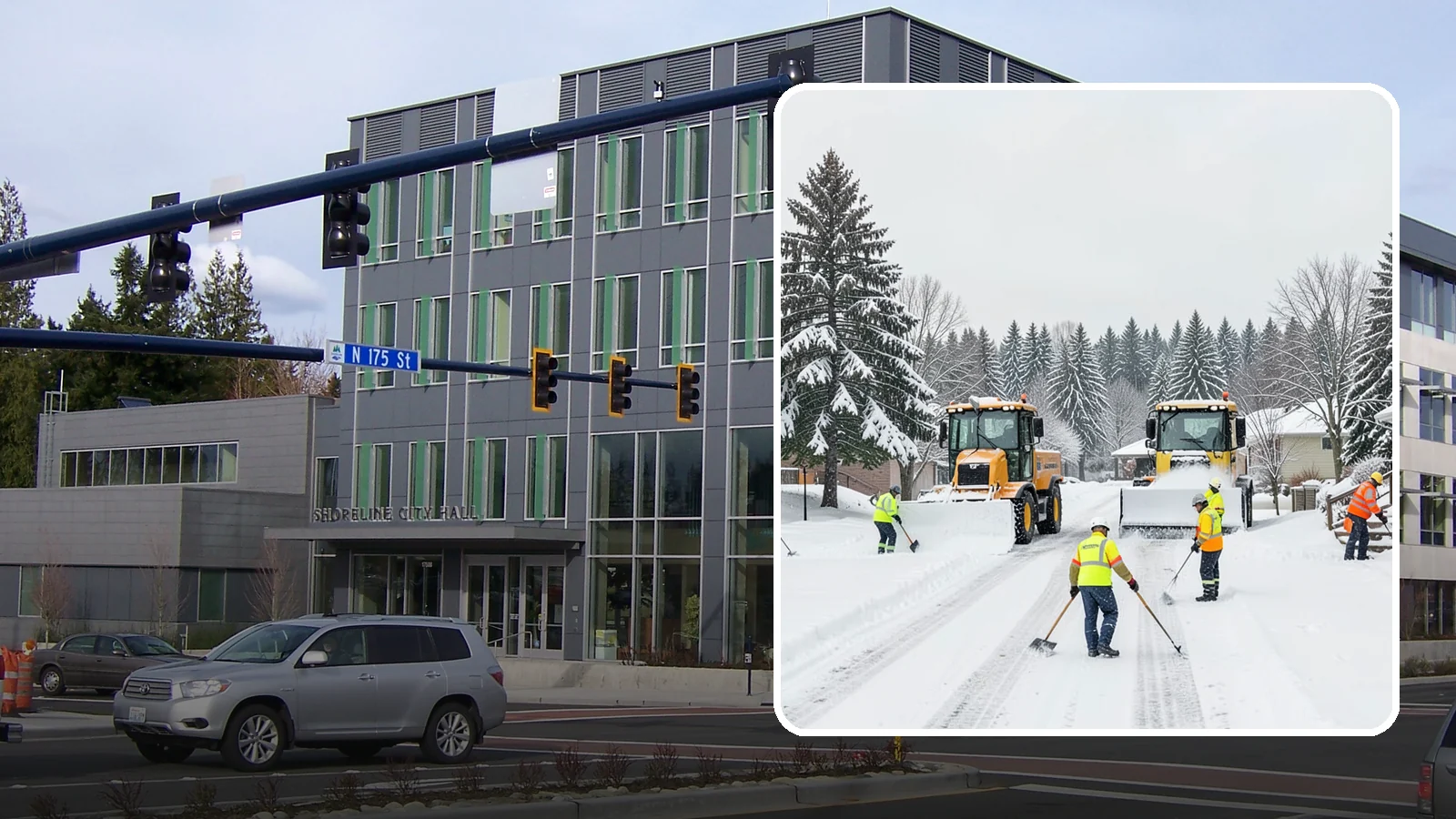 Municipal Snow Removal in Shoreline, King County, WA - We support municipal properties by clearing public buildings, lots, and walkways for staff and residents.