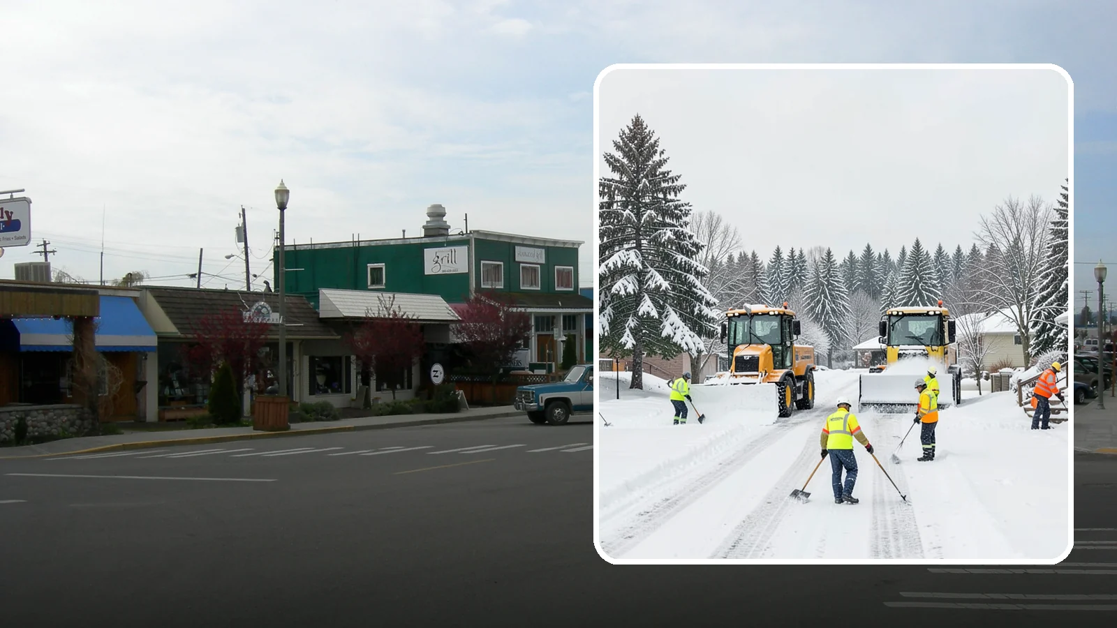 Municipal Snow Removal in Stanwood, Snohomish County, WA - We support municipal properties by clearing public buildings, lots, and walkways for staff and residents.