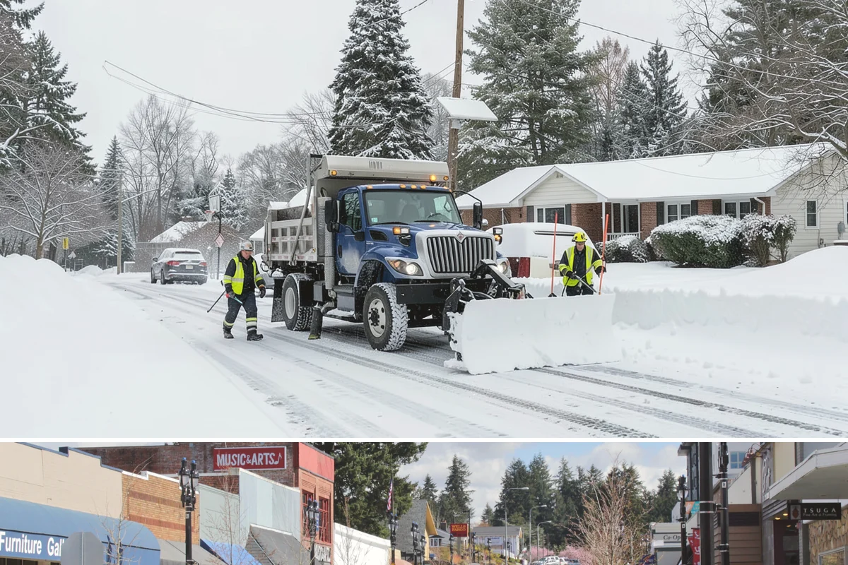Off-Site Snow Hauling in Bothell, King County, WA - Off-site snow hauling is called for after heavy or repeated storms leave a constrained property with no place to put more snow.