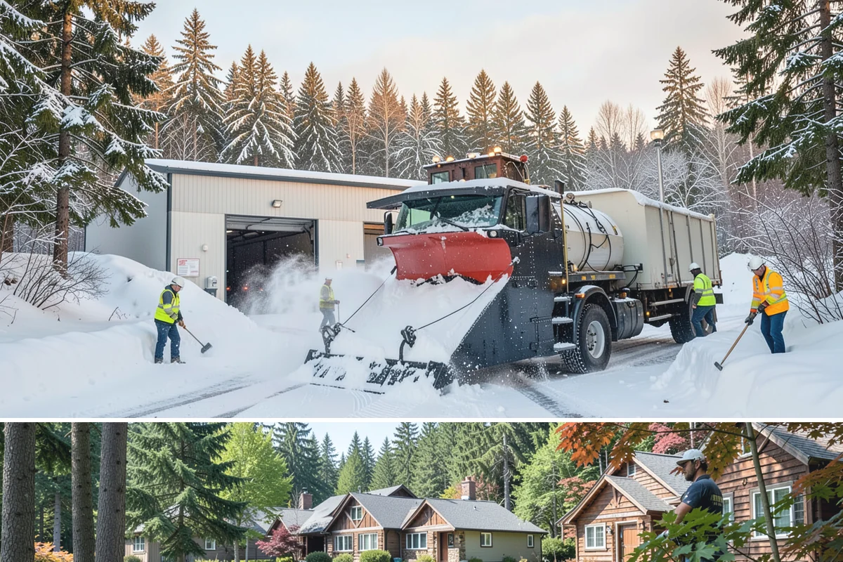 Off-Site Snow Hauling in Edgewood, Pierce County, WA - Off-site snow hauling is called for after heavy or repeated storms leave a constrained property with no place to put more snow.