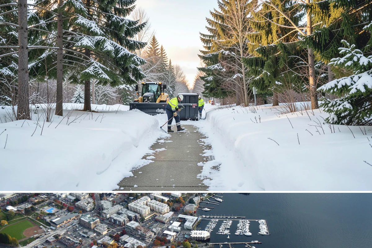 Off-Site Snow Hauling in Kirkland, King County, WA - Off-site snow hauling is called for after heavy or repeated storms leave a constrained property with no place to put more snow.