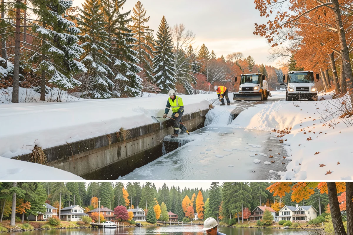 Off-Site Snow Hauling in La Conner, Skagit County, WA - Off-site snow hauling is called for after heavy or repeated storms leave a constrained property with no place to put more snow.