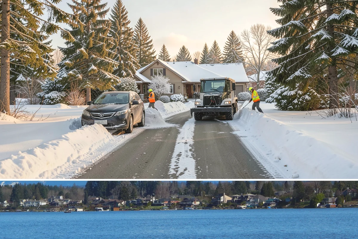 Off-Site Snow Hauling in Lake Stevens, Snohomish County, WA - Off-site snow hauling is called for after heavy or repeated storms leave a constrained property with no place to put more snow.