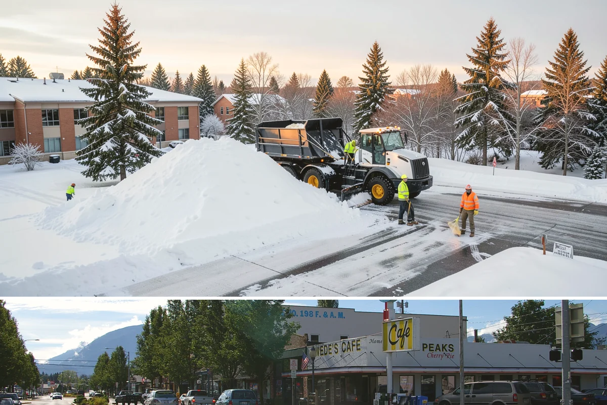 Off-Site Snow Hauling in North Bend, King County, WA - Off-site snow hauling is called for after heavy or repeated storms leave a constrained property with no place to put more snow.