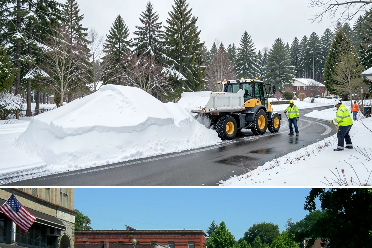 Off-Site Snow Hauling in Snohomish, Snohomish County, WA - Off-site snow hauling is called for after heavy or repeated storms leave a constrained property with no place to put more snow.