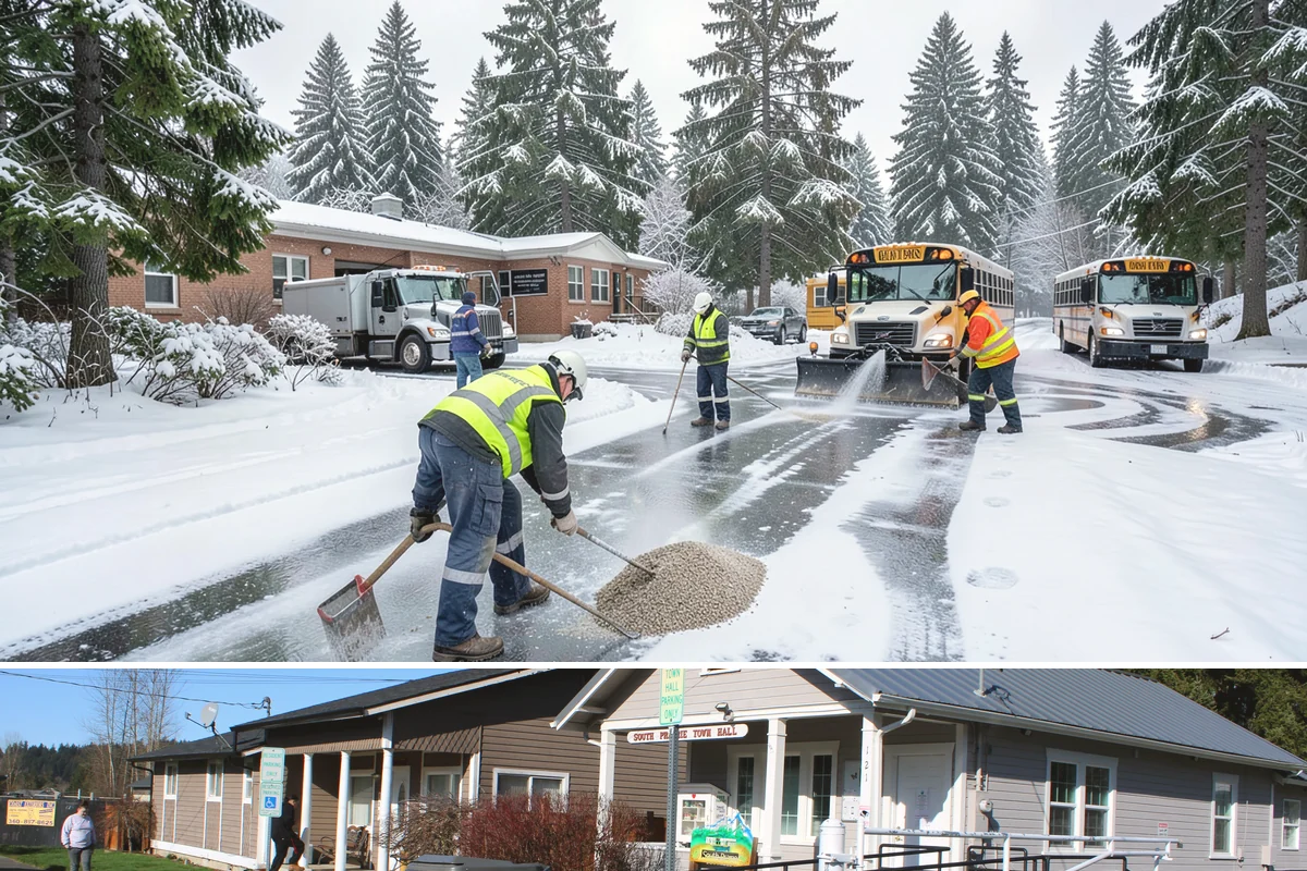 Off-Site Snow Hauling in South Prairie, Pierce County, WA - Off-site snow hauling is called for after heavy or repeated storms leave a constrained property with no place to put more snow.