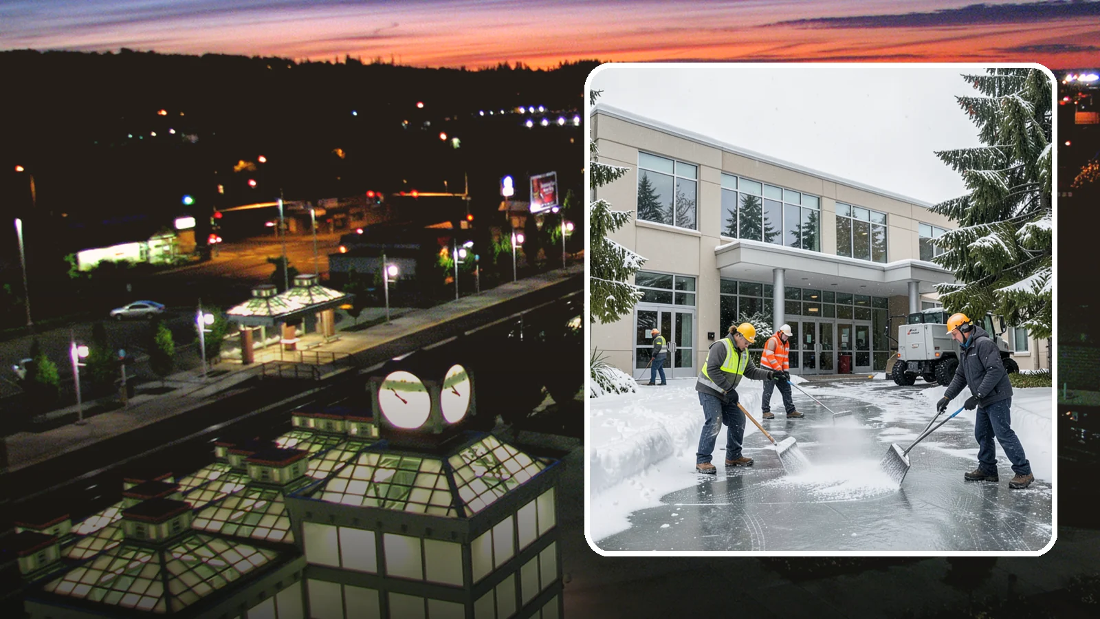 Office Building Deicing in Auburn, King County, WA - Deicing that keeps office-building entrances, plaza walks, and employee lots clear so staff and clients arrive safely on frozen...