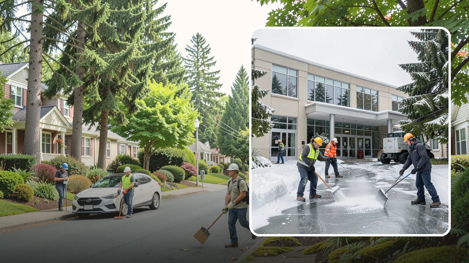 Office Building Deicing in Beaux Arts Village, King County, WA - Deicing that keeps office-building entrances, plaza walks, and employee lots clear so staff and clients arrive safely on frozen...