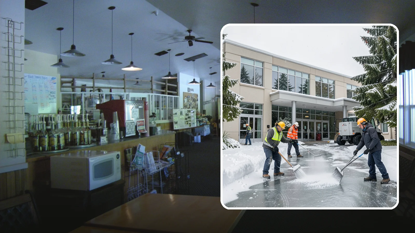 Office Building Deicing in Black Diamond, King County, WA - Deicing that keeps office-building entrances, plaza walks, and employee lots clear so staff and clients arrive safely on frozen...