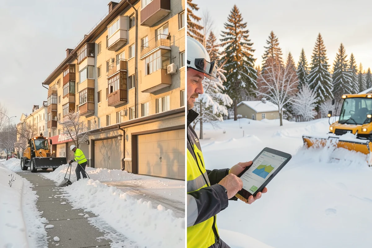 Office Building Deicing in Black Diamond, King County, WA - Assess entrances, plaza walks, stairs, and parking with building management