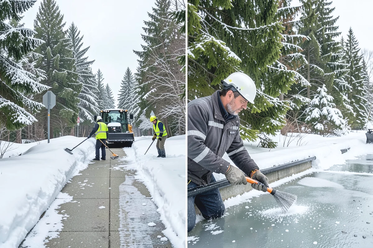 Office Building Deicing in Bonney Lake, Pierce County, WA - Assess entrances, plaza walks, stairs, and parking with building management