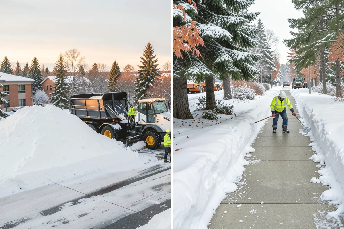 Office Building Deicing in Burien, King County, WA - Assess entrances, plaza walks, stairs, and parking with building management