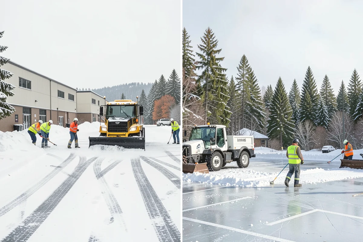 Office Building Deicing in Burlington, Skagit County, WA - Assess entrances, plaza walks, stairs, and parking with building management