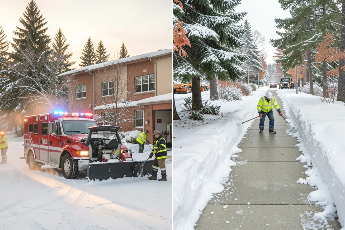 Office Building Deicing in Carnation, King County, WA - Assess entrances, plaza walks, stairs, and parking with building management