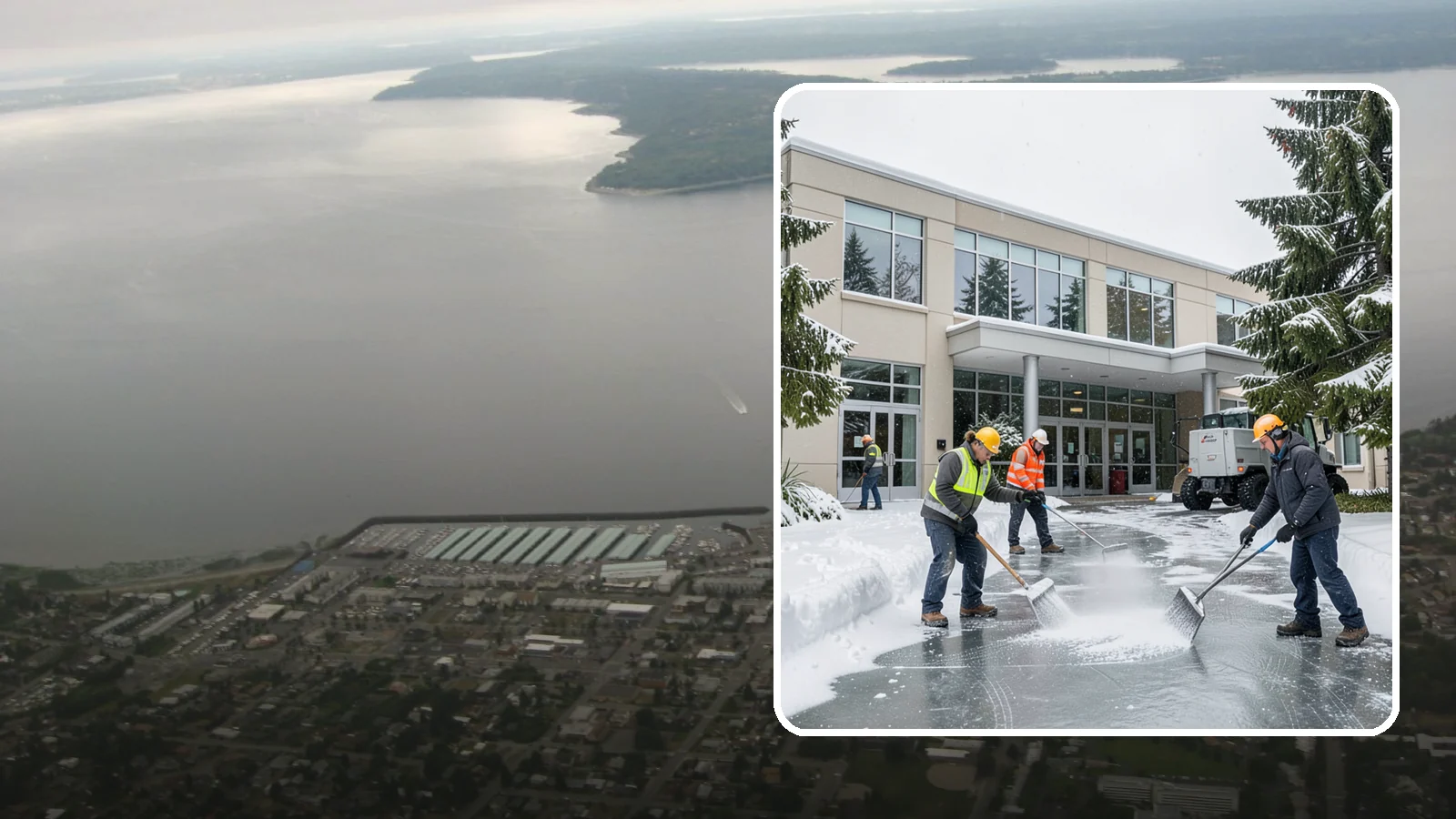 Office Building Deicing in Des Moines, King County, WA - Deicing that keeps office-building entrances, plaza walks, and employee lots clear so staff and clients arrive safely on frozen...