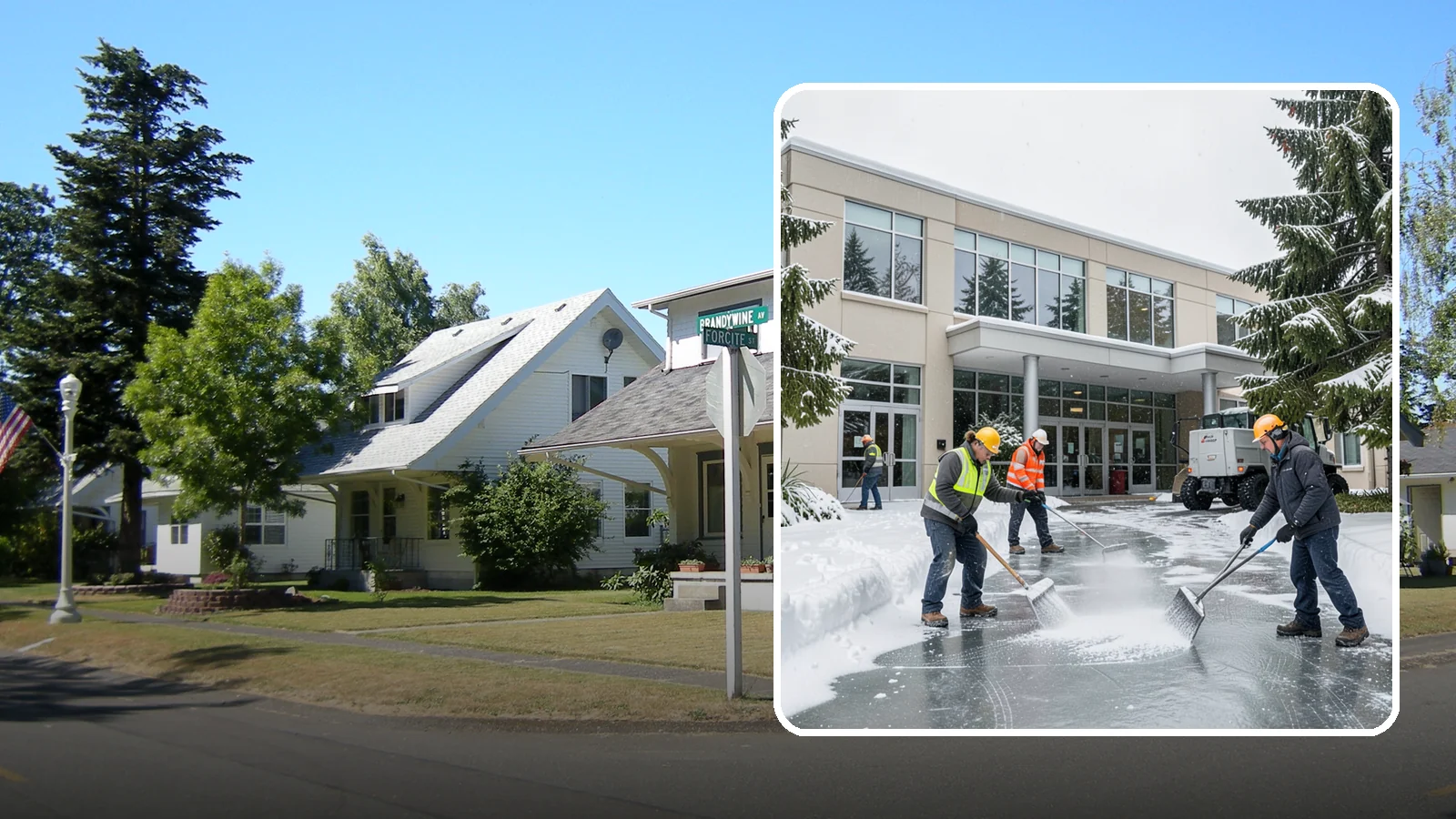 Office Building Deicing in DuPont, Pierce County, WA - Deicing that keeps office-building entrances, plaza walks, and employee lots clear so staff and clients arrive safely on frozen...