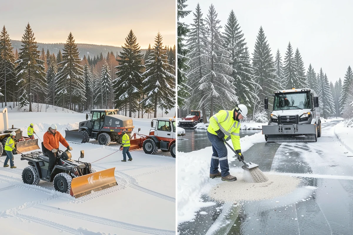 Office Building Deicing in Duvall, King County, WA - Assess entrances, plaza walks, stairs, and parking with building management
