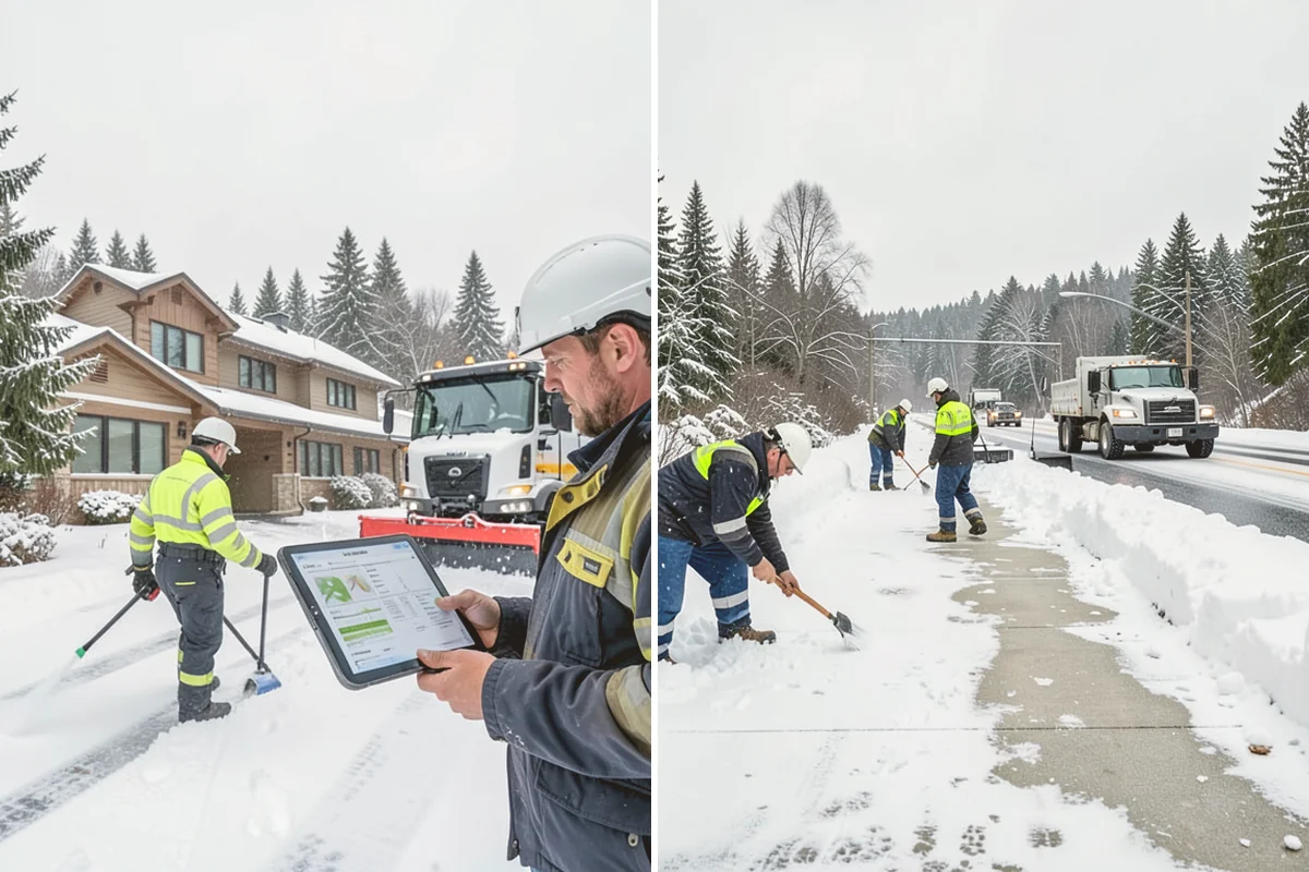 Office Building Deicing in Eatonville, Pierce County, WA - Assess entrances, plaza walks, stairs, and parking with building management