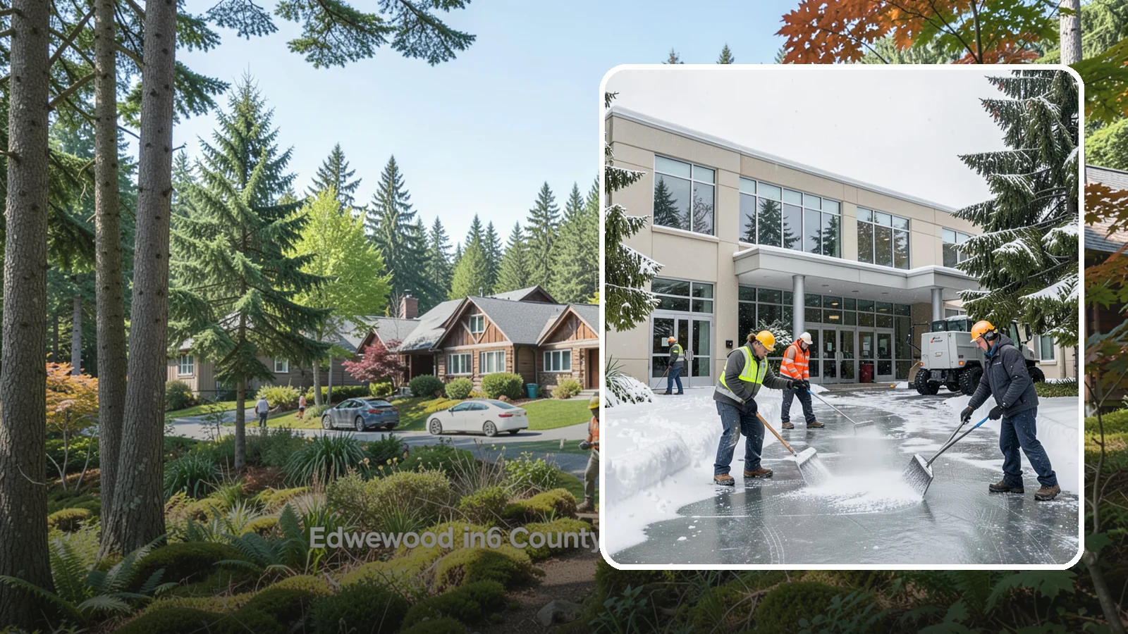 Office Building Deicing in Edgewood, Pierce County, WA - Deicing that keeps office-building entrances, plaza walks, and employee lots clear so staff and clients arrive safely on frozen...