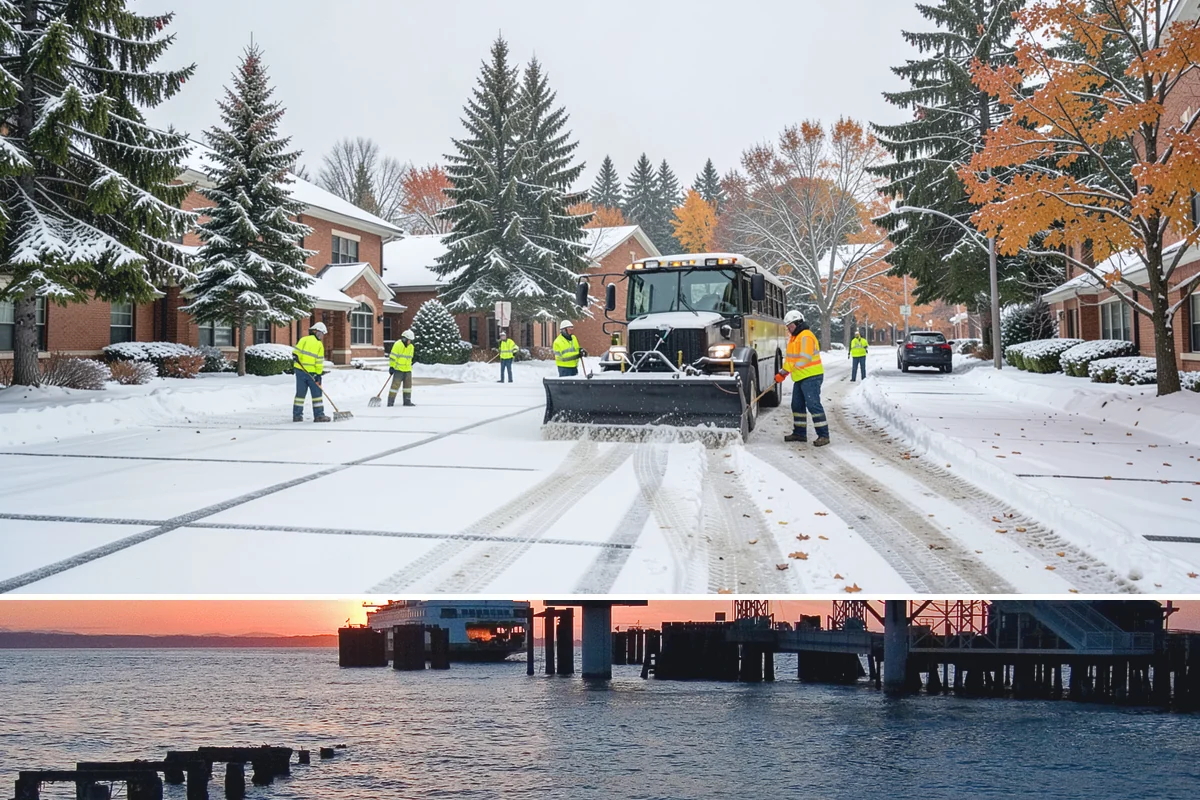 Office Building Deicing in Edmonds, Snohomish County, WA - Service is active from late fall through early spring, with the greatest demand during weekday freezing-rain events that threaten...
