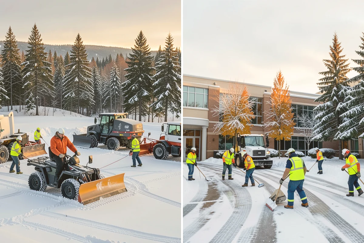 Office Building Deicing in Fife, Pierce County, WA - Assess entrances, plaza walks, stairs, and parking with building management