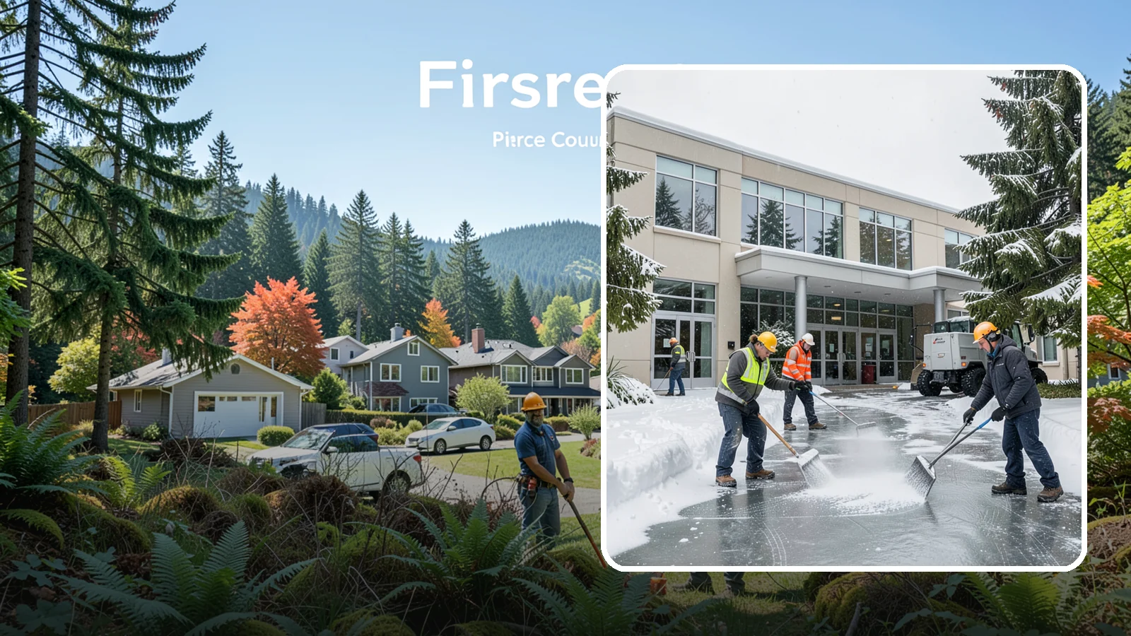 Office Building Deicing in Fircrest, Pierce County, WA - Deicing that keeps office-building entrances, plaza walks, and employee lots clear so staff and clients arrive safely on frozen...