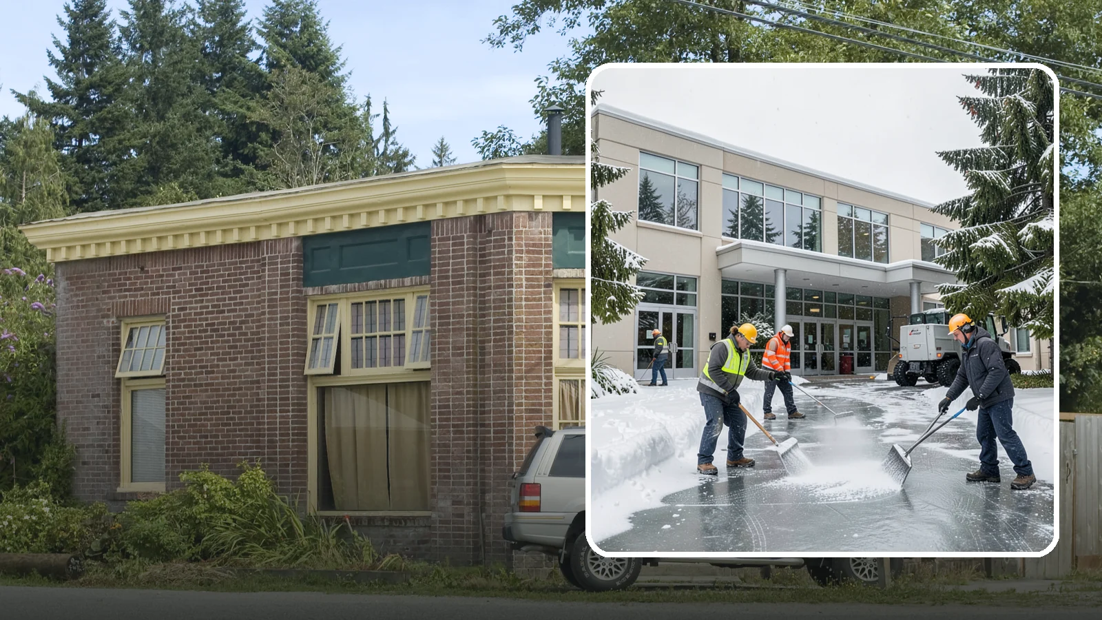 Office Building Deicing in Hamilton, Skagit County, WA - Deicing that keeps office-building entrances, plaza walks, and employee lots clear so staff and clients arrive safely on frozen...