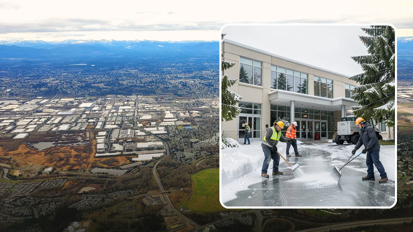 Office Building Deicing in Kent, King County, WA - Deicing that keeps office-building entrances, plaza walks, and employee lots clear so staff and clients arrive safely on frozen...