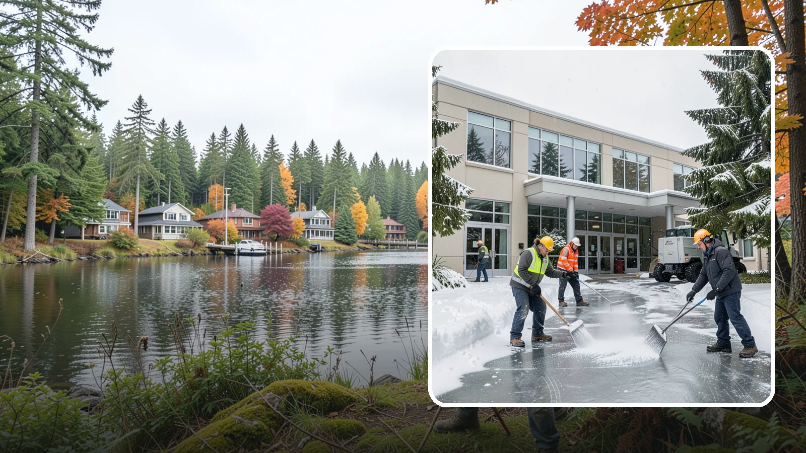 Office Building Deicing in La Conner, Skagit County, WA - Deicing that keeps office-building entrances, plaza walks, and employee lots clear so staff and clients arrive safely on frozen...