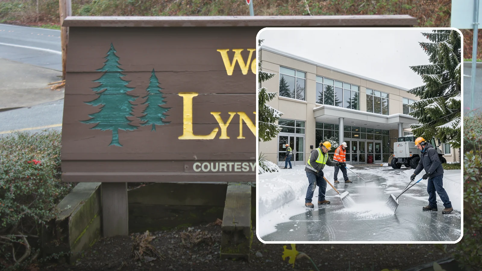 Office Building Deicing in Lynnwood, Snohomish County, WA - Deicing that keeps office-building entrances, plaza walks, and employee lots clear so staff and clients arrive safely on frozen...
