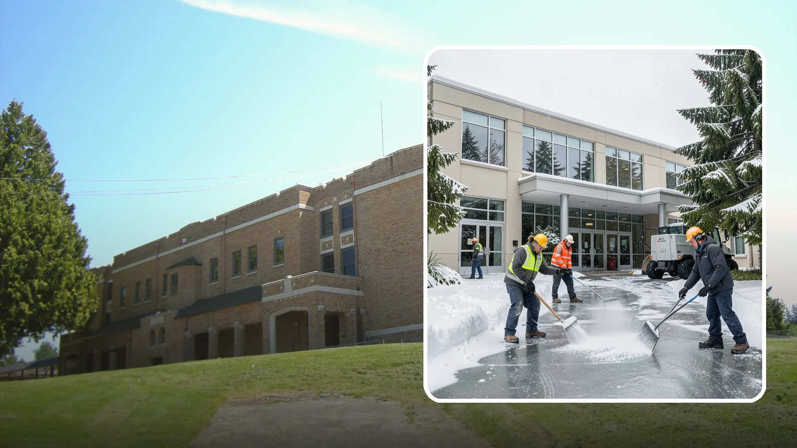 Office Building Deicing in Maple Valley, King County, WA - Deicing that keeps office-building entrances, plaza walks, and employee lots clear so staff and clients arrive safely on frozen...