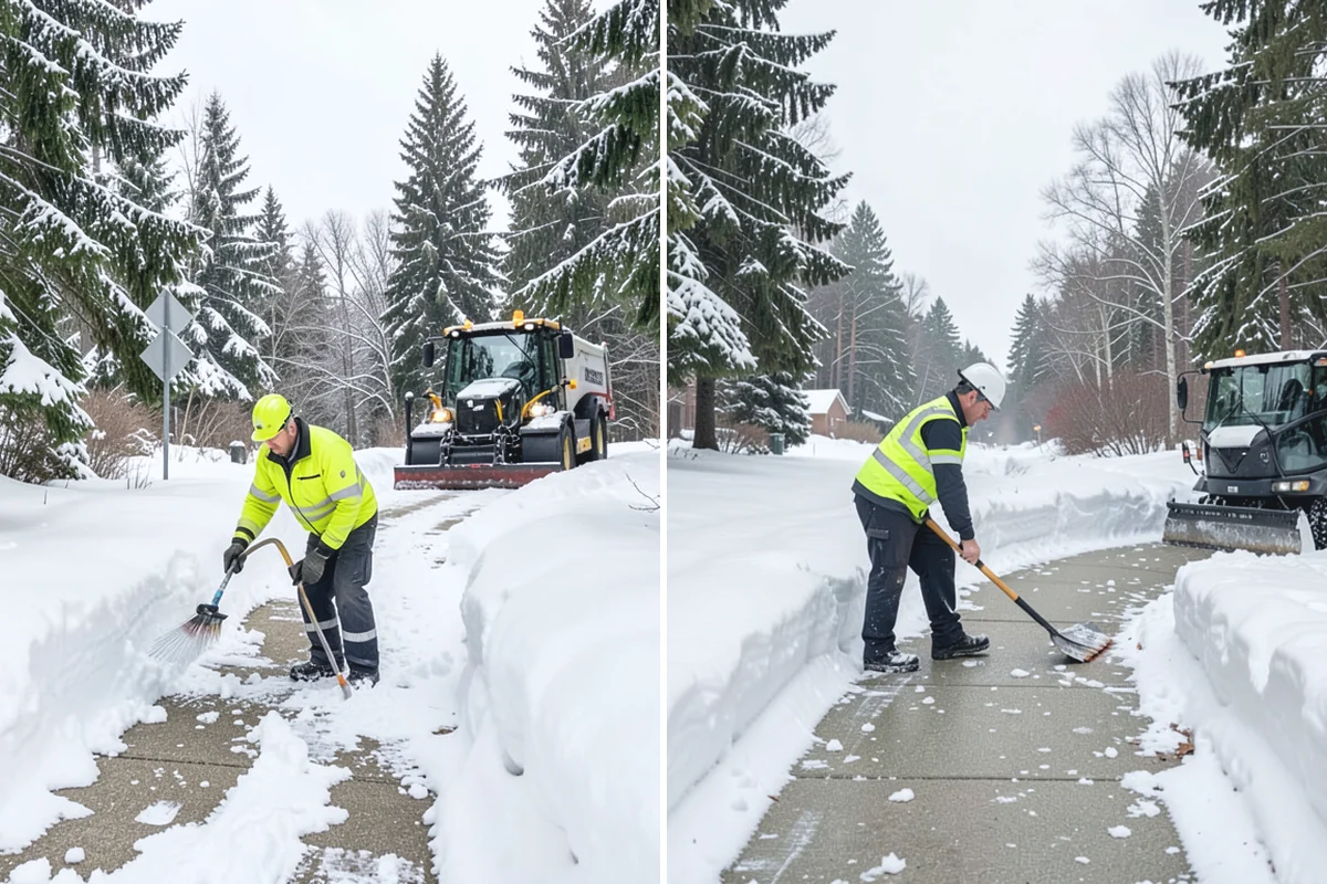 Office Building Deicing in Marysville, Snohomish County, WA - Assess entrances, plaza walks, stairs, and parking with building management