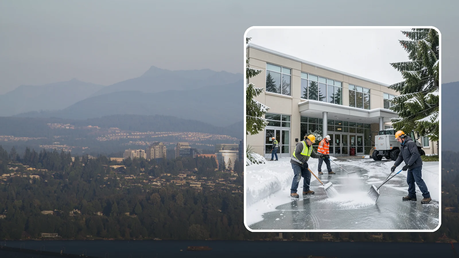 Office Building Deicing in Medina, King County, WA - Deicing that keeps office-building entrances, plaza walks, and employee lots clear so staff and clients arrive safely on frozen...