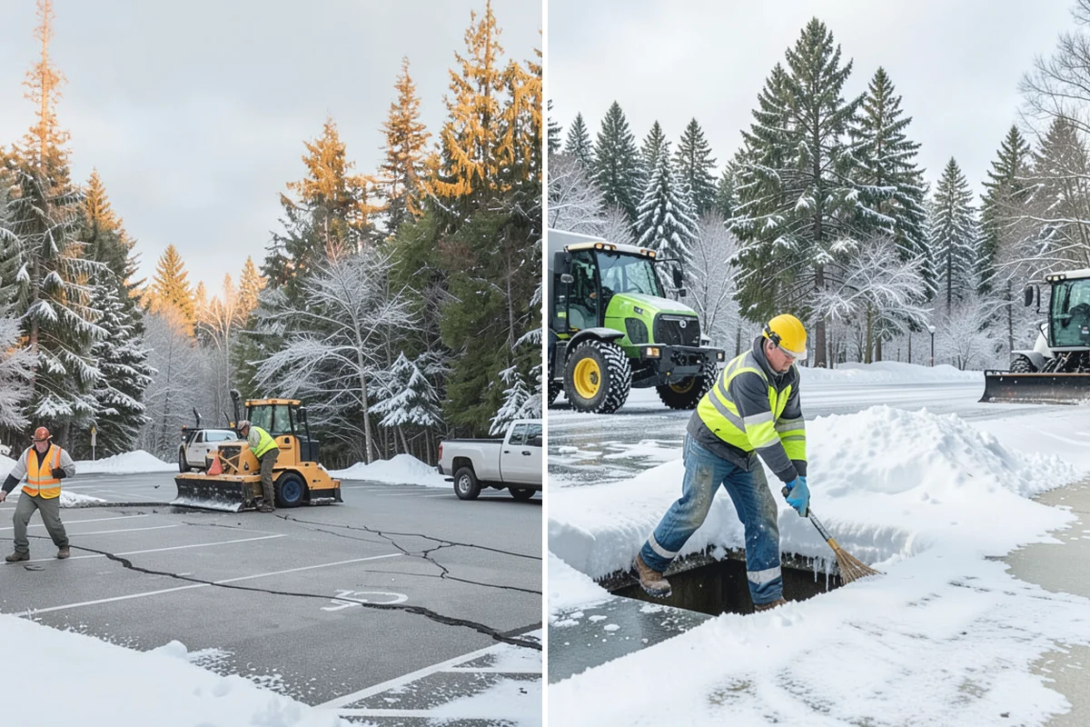 Office Building Deicing in Medina, King County, WA - Assess entrances, plaza walks, stairs, and parking with building management