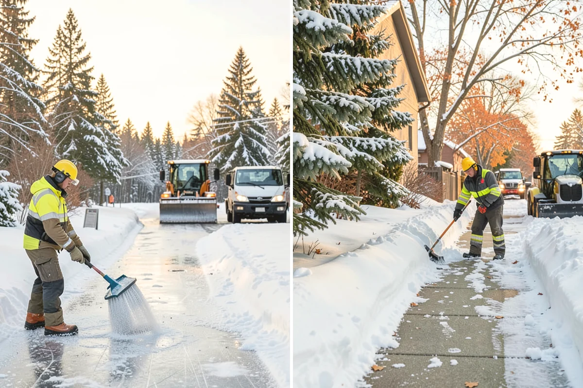 Office Building Deicing in Mill Creek, Snohomish County, WA - Assess entrances, plaza walks, stairs, and parking with building management
