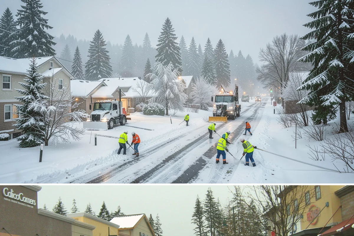 Office Building Deicing in Mill Creek, Snohomish County, WA - Service is active from late fall through early spring, with the greatest demand during weekday freezing-rain events that threaten...
