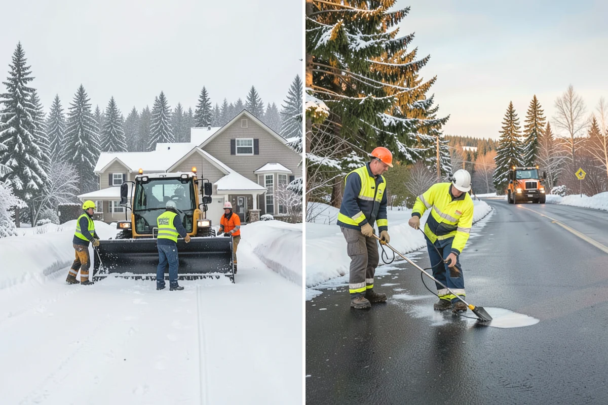 Office Building Deicing in Mukilteo, Snohomish County, WA - Assess entrances, plaza walks, stairs, and parking with building management