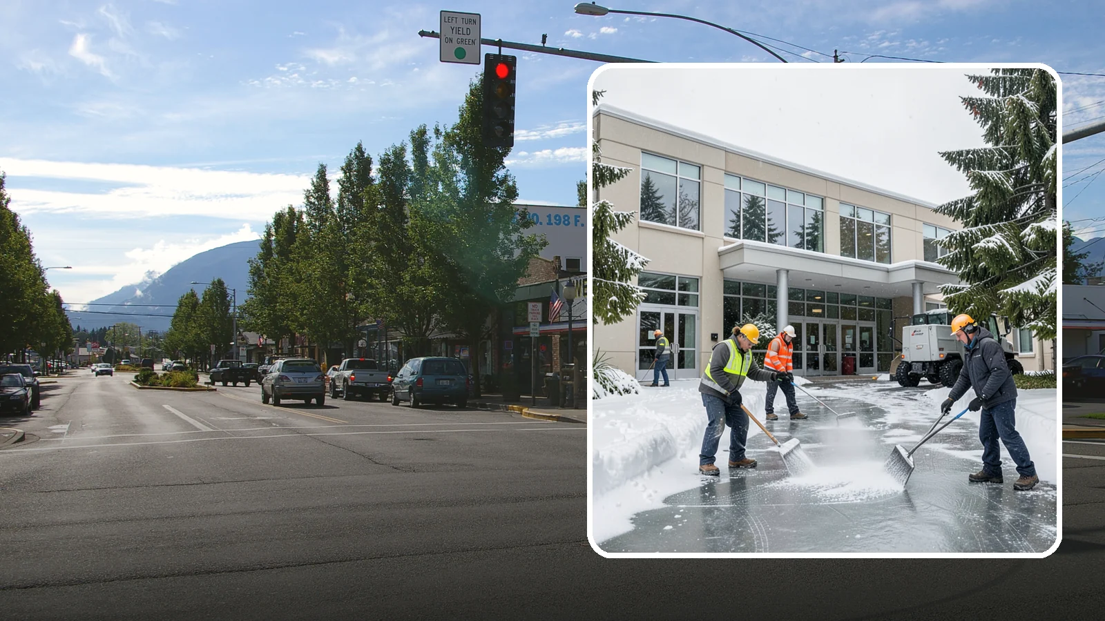 Office Building Deicing in North Bend, King County, WA - Deicing that keeps office-building entrances, plaza walks, and employee lots clear so staff and clients arrive safely on frozen...