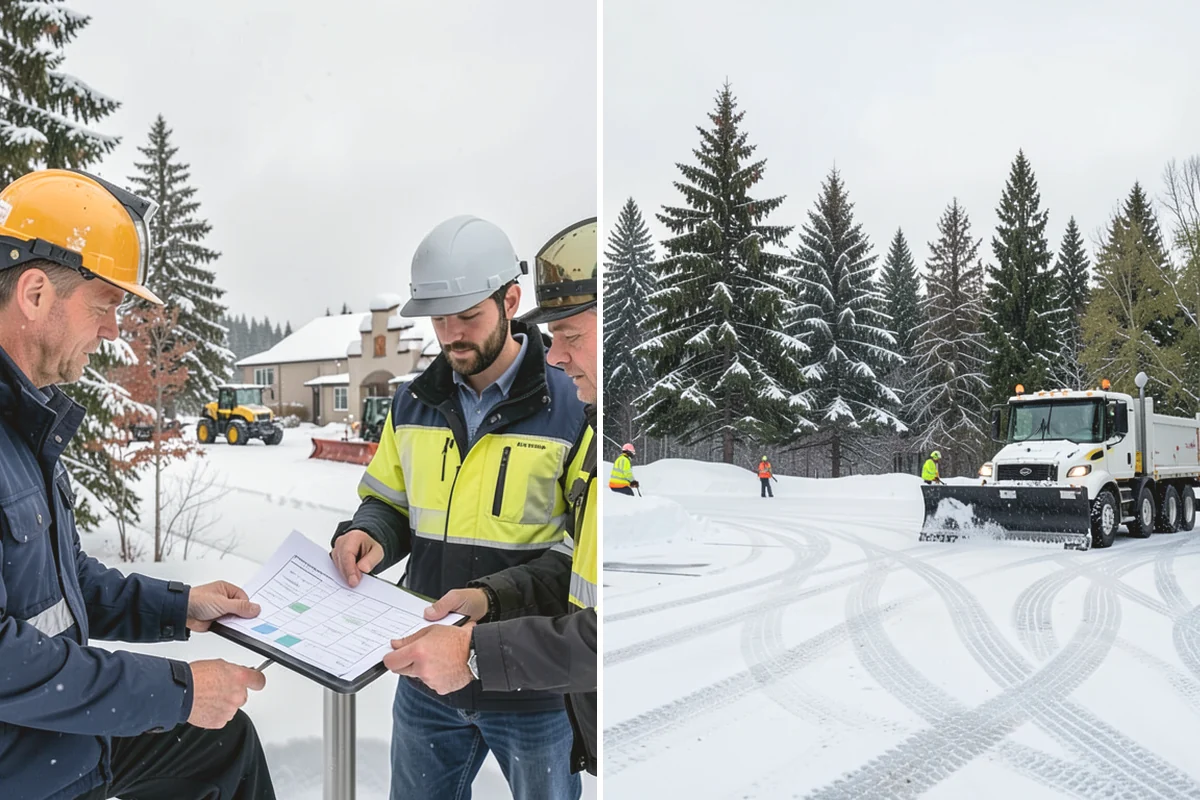 Office Building Deicing in North Bend, King County, WA - Assess entrances, plaza walks, stairs, and parking with building management