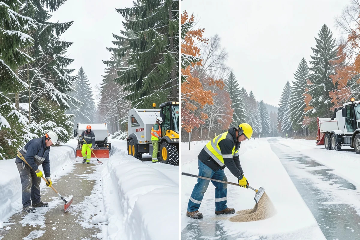 Office Building Deicing in Oak Harbor, Island County, WA - Assess entrances, plaza walks, stairs, and parking with building management