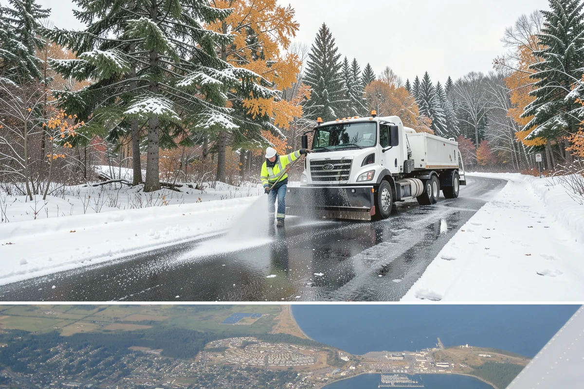 Office Building Deicing in Oak Harbor, Island County, WA - Service is active from late fall through early spring, with the greatest demand during weekday freezing-rain events that threaten...